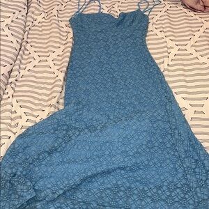 Bardot Blue Lace Spaghetti Strap Maxi Dress